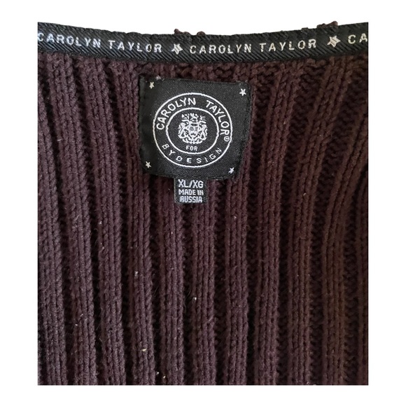 Carolyn Taylor Suede Sweater brown Jacket size : XL - Picture 4 of 8